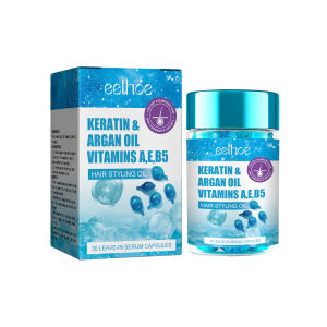 Eelhoe Hair Smoothing Capsules Oil Soft Smooth Silky Hair Care Repair Frizzy Styling Nourishing Hair Treatment Capsule Essence Smooth Silky Hair Vitamin Capsule Keratin Complex Oil Hair Care Repair Damaged Treatment Hair Serum Anti-Loss Moroccan Hair Oil