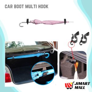 CAR BOOT MULTI HOOK Rear Trunk Umbrella Hanger Bonnet Clip Holder Bracket Travel Organizer Tidy Payung Kereta Gantung 汽车挂钩 Axia Myvi Bezza Alza Waja Saga Wira Persona Iriz Aruz Ativa Viva