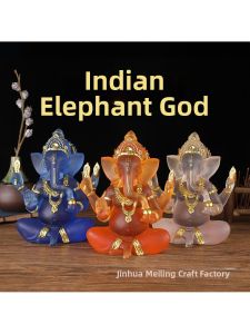 FENGHONGTAO | Thai Style Ganesha Crystal Craftsmanship Statue