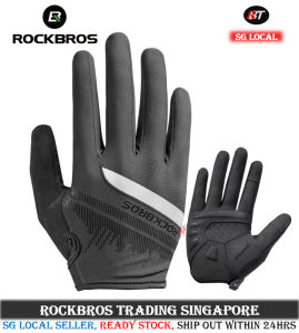 ROCKBROS Bicycle Gloves full Finger Shockproof Breathable MTB Mountain BIke Gloves Outdoors Sports Bicycle Sports Gloves Men Women Fishing Equipment Cycling Equipment