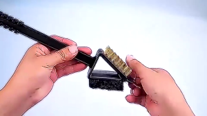 3In1 Barbecue Grill Brush Copper Wire Bristles BBQ Cleaning Tool Long Handle Barbecue Cleaner Brush