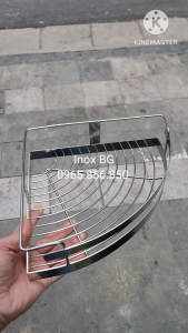 INOX 304 Kệ góc 1 tầng 25 x 25cm Kệ treo đựng dầu gội sữa tắm trong nhà tắm