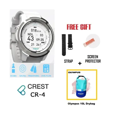 Crest CR4 CR 4 CR-4 Dive Comp Dive Watch Dive Computer Free Strap + Screen Protector + Olympus 10L Dry Bag