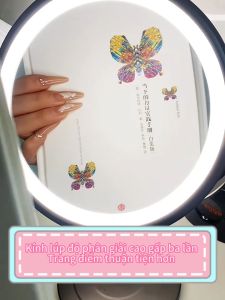 MEIDOO Gương trang điểm để bàn và gương trang điểm có đế hút thiết kế có thể sạc lại thiết kế độ sáng có thể điều chỉnh loại đế hút có thể gập lại có thể giặt và tái sử dụng gương có độ phân giải cao 1:1