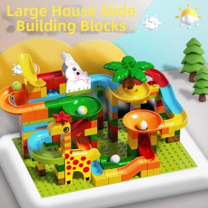 JIAAI | Bộ Xếp Hình Lâu Đài Marble Run Giáo Dục Hạt Lớn DIY Cho Trẻ Em