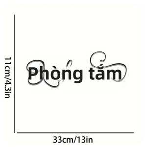 CIFbuy | Biển Hiệu Phòng Tắm Bằng Kim Loại Trang Trí Tường Chữ Viết Tay Bath Room Nghệ Thuật Chữ Sắt Cho Phòng Tắm Văn Phòng Tại Nhà Món Quà Trang Nhã