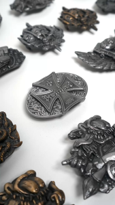 Pewterland Belt Buckle Mining Scania Kepala Sabuk Tambang Logam Timah Sabuk Kulit Asli