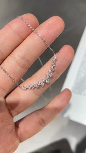 Montagne Jewelry 18k Pure White Gold necklace for women Stars Design Fine Jewellery Natural 0.5 Carat Diamond Necklace Pendant