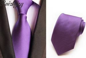 Ruizhijzg Neck Ties For Men Solid Color Polyester Silk Woven Necktie