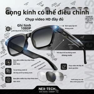 GUHUAVMI | Kính Thông Minh AI Camera Ảnh/quay Phim 4K 8MP HD Nhận Diện Vật Thể Dịch Hơn 100 Loại Ống Kính Đổi Màu Tự Động Kính Mắt Thông Minh Tương Thích Bluetooth