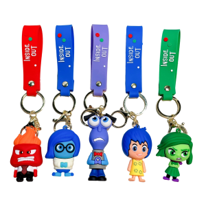 New 3d Cartoon Inside Out 2 Animated Movie Joy Sadness Anger Disgust Figures Intensa Mente Vice Versa Keychain Pendant Doll
