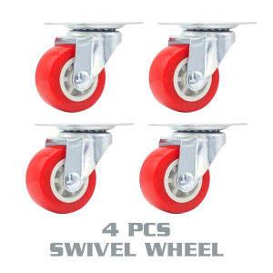 4pcs 1.5 " Universal Swivel with Brake Casters Heavy Duty Plate Industrial Caster Quiet Rotating Wheels Trolley Furniture Castor