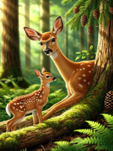 Huacan 5D DIY Diamond Painting Deer Forest Diamond Embroidery Animal Landscape New Decorative Paintings Craft Kit