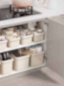 Storage Container with Wheels Storage Box for under Sink Garage Bathroom