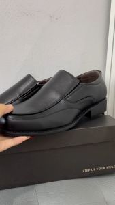 K คัชชูผู้ชาย หนังพียู PU อย่างดี รองเท้าทำงาน รองเท้าราชการ รองเท้าคัชชู Size 39-47 รุ่นBJ 3375