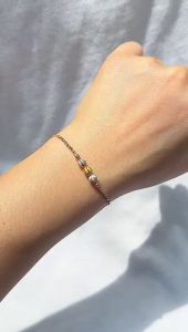 Gelang Serut Emas Asli Kadar 700 70 16k Boba Mix Merica Whitegold Rosegold Adjustable Rantai Tangan HWT Love 2 Gram