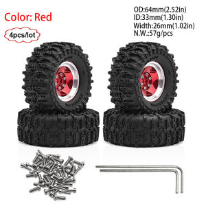 ONEVAN | 4PCS 1.3" 64mm Metal Beadlock Wheels and Tires for 1/18 1/24 RC Crawler Traxxas TRX4M Axial SCX24 AX24 FCX24 FCX24M Ascent-18