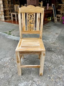 เก้าอี้ลายฉลุกวาง เก้าอี้โต๊ะอาหาร เก้าอี้ทำงาน เก้าอี้ เก้าอี้ไม้สักทอง เก้าอี้ไม้👉🏻พร้อมส่งงานไม้สัก
