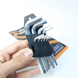 Kunci L Set 9 PCS Ujung Bulat Hex Key Wrench Huidi Tools Pas Ukuran 15 2 3 4 5 6 8 10 mm
