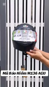 Mũ Bảo Hiểm Fullface  M136 AGU (Màu Đen)/Tặng Kèm Túi Chống Trầy