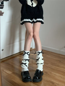 Ay to Films Ballet Style Bows Pile Style Foot Sock Fall and Winter Warm and Cute Young Adult Knit Small Legwarmers Women