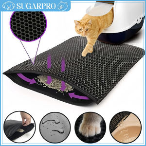 Large size Cat Litter Mat Double Layer Waterproof Cat Litter Mat Non-slip Sand Basin Filter Kitten Washable Pet Toilet