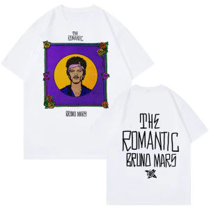 Sanrio | Bruno Mars Print Vintage Summer T-shirt The Romantic Tour 2026 Graphic T Shirt Men Women Fashion Short Sleeve Tshirt Clothes
