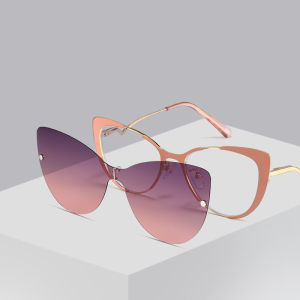 New Fashion Polarized Sunglasses Set 2-in-1 Cats Eye Sunglasses For Men And Women With Myopia Magnetic Absorption Glasses Frame