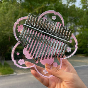 Crystal Cherry Blossom Kalimba Thumb Piano Bear Cats Paw Finger Piano Beginner Professional 21 Tone Plate Acrylic