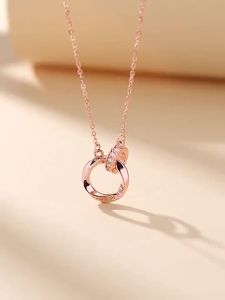 925 Sterling Silver Mobius Ring Couple Necklace Engraving Pendant for Lovers Anniversary Birthday Gift for Her Him