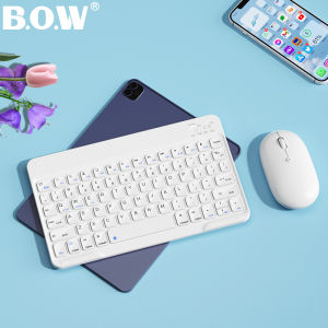 B.O.W | Bluetooth Keyboard and Mouse Set Compatible with Huawei MatePad Pro 11 Xiaomi Phones and Apple iPad