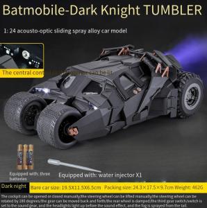 Hot Toys | The Dark Knight Batmobile Alloy Car Model W/Sound & Light Sliding Spray Movie Vehicle Toy Gift for Collection
