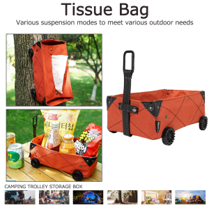 COD [Arrived within 3 days]  Mini Camping Car Tissue Box DIY Canvas Folding Trolley Shopping Cart Waterproof