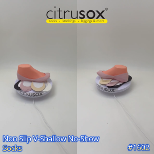 CITRUSOX 360° NonSlip V-Shallow No-Show Socks (22-25 cm fits EU36-40) #1602