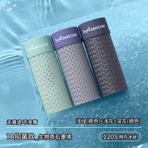 Mens Ice Silk Underwear Breathable Mesh Boxer Shorts Summer Comfortable Briefs Youth Antibacterial Nylon Fabric mid Waist