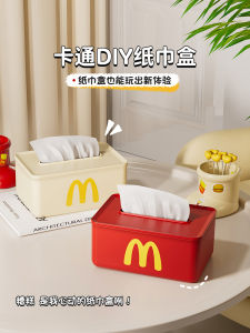 น่ารัก ห้องนั่งเล่นเดสก์ท็อป การ์ตูน กล่องกระดาษทิชชูบ้านสร้างสรรค์กล่องเก็บสปริงระดับไฮเอนด์กล่องกระดาษทิชชูพลาสติกจัดเก็บ