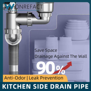 Premium Kitchen Sink Drain Pipe Set Automatic Anti-Odor Valve Insect-Proof Flexible Hose