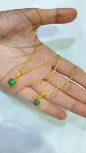 Noin Kalung Wanita Kalung Lapis Emas Mata Hijau 24K Perhiasan Anti Karat KLE75 [ COD ]