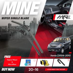 Wiper Frameless Single Blade DAIHATSU XENIA 1 Pasang (FREE BONUS)