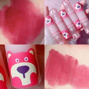 Strawberry Bear Velvet Lip Glaze Long-lasting Colorful Lipstick Flat Cup Resistant Lip Makeup Tool from China Student Affordable