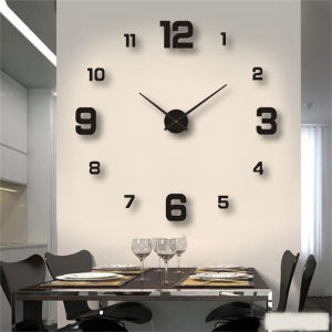 DIY Wall Clock 40cm/16 Frameless Modern 3D Wall Clock Mirror Sticker Clock for Home Office Hotel Restaurant School Decoration
