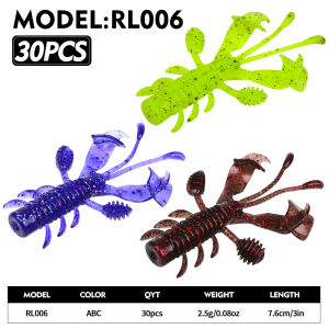 PROBEROS 30 Chiếc Silicone Nhân Tạo Bộ Mồi 7.6Cm 2.5G Tôm Nổi Mềm Dụ Texas Rig Wobbler Cho Bass Pike Swimbait Câu Cá