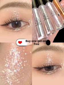 MONLEYTA | Liquid Eyeshadow Shiny Beads Highlighter Single Color Eye Shadow High Brightness Crystal Clear Under-Eye Pen Natural Look Waterproof Sweatproof