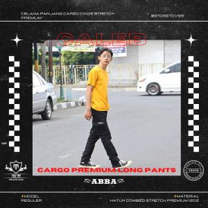 Cargo Caleb Abba Cinos Premium Long Pants Hitam by Tov99