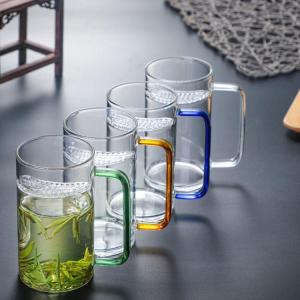 High-End Glass Tea Cup Mens Style Moon Tooth Tea Water Separation Cup for Home Tea Drinking Filter Cup Personal Specialty Cup