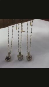 Ladamas Kalung Titanium Liontin Tas Dengan Permata Berkilau Bling Bling Elegan Gaya Mewah KT97