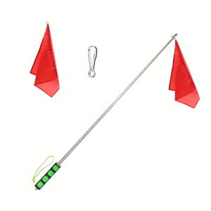 1 Piece of Retractable Horse Training System with Telescopic Pole and Hook - Heavy-Duty Red/White Flag Quick-Release Mechanism Suitable for Dressage Show Jumping and Cross-Country - Portable and Stable - Suitable for Beginners and Advanced Riders -...