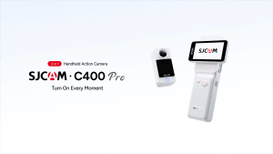 SJCAM C400PRO 4K HD Handheld Action Camera 2.29-inch Rotating  Screen Remote Control Handle Digital Pocket 400 Camera  Anti Shake Portable Vlogging Camera Supports 512GB  Wireless MIC Voice Control