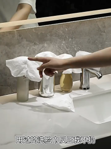 Fashion Storage Rack – Wall-Mounted Face Cloth & Tissue Storage Box for Bathroom Vanity 时尚洗脸巾收纳盒 壁挂式浴室棉柔巾面巾纸置物架 整理神器