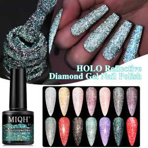 MIQH 1Clolor 7ml Halloween Theme Explosion Glitter Gel Nail Polish Set Reflective Sparkling UV LED Soakable - Perfect for DIY